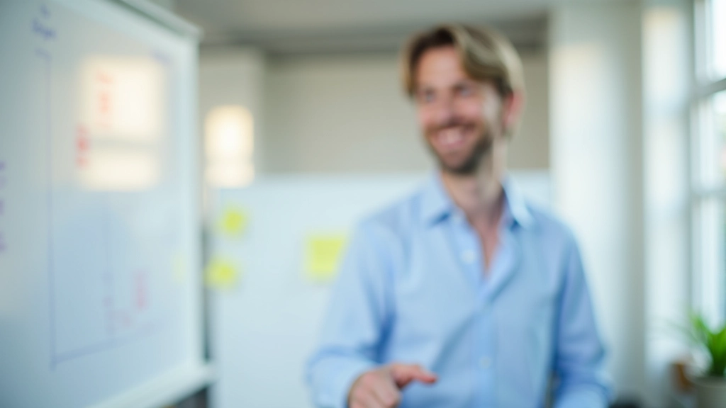 Persoon werkt aan doelplanning met whiteboard en kleurrijke sticky notes